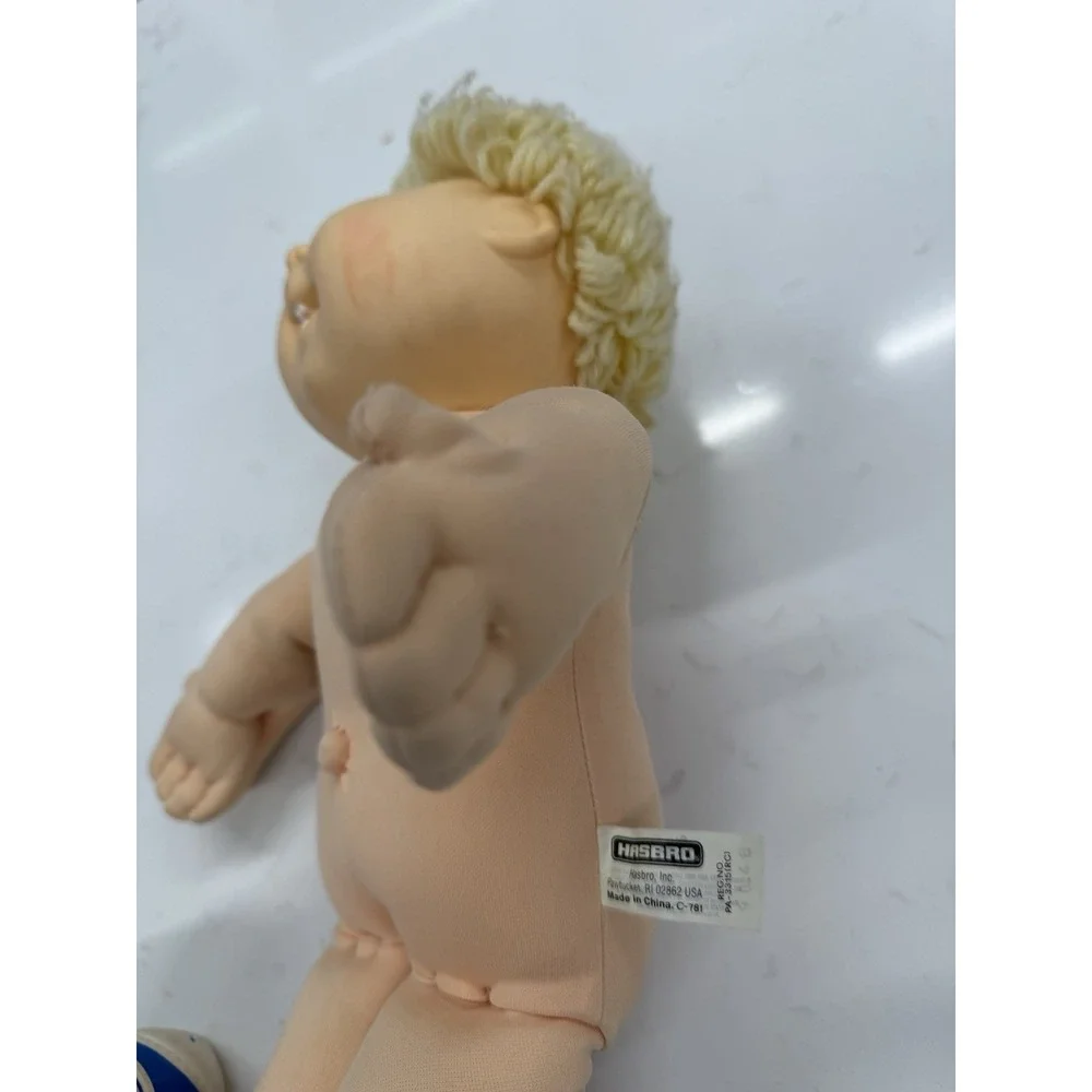 Vintage Cabbage Patch Kids Boy Doll Blonde Yarn Hair Skateboard Shirt 90s Retro